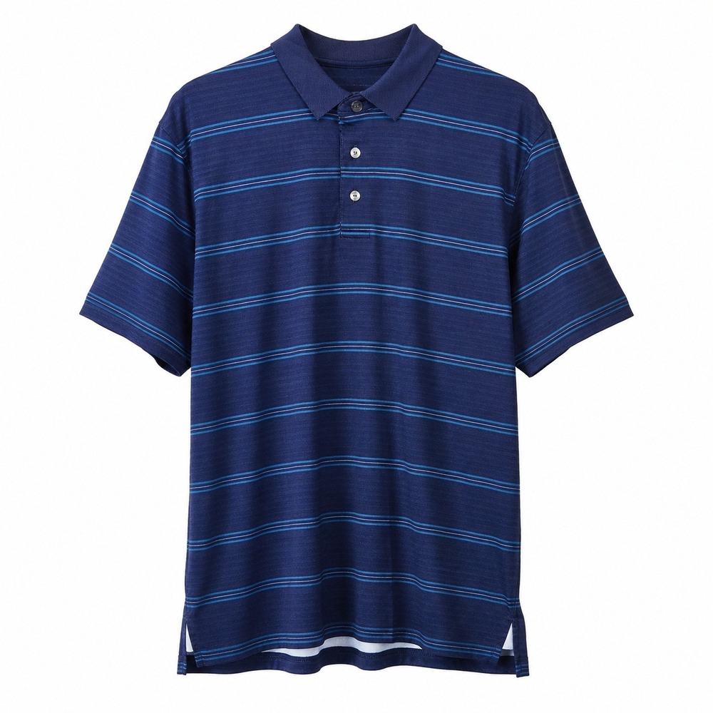 Ben Hogan Polo Shirt Mens XL Blue Striped Performance Golf Stretch Athletic